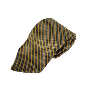 Brooks Brothers Makers Light Blue & Yellow/Gold Striped Silk Neck Tie